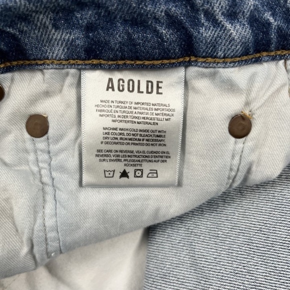 Agolde Riley Long Women's High Rise Straight Jeans 33 - Picture 7 of 9